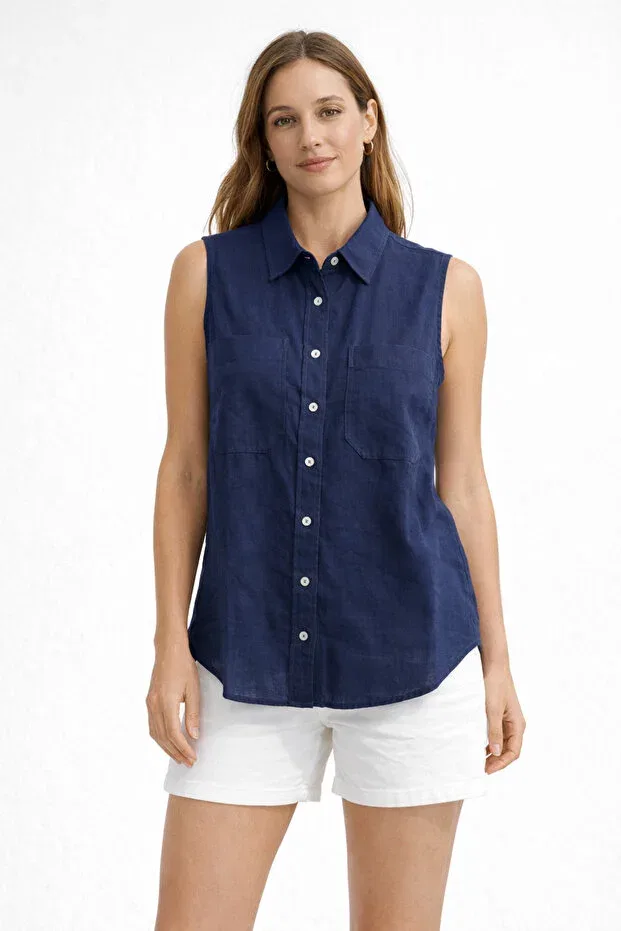 Женская рубашка без рукавов U.S. Polo Assn., Navy Blue — фото 3