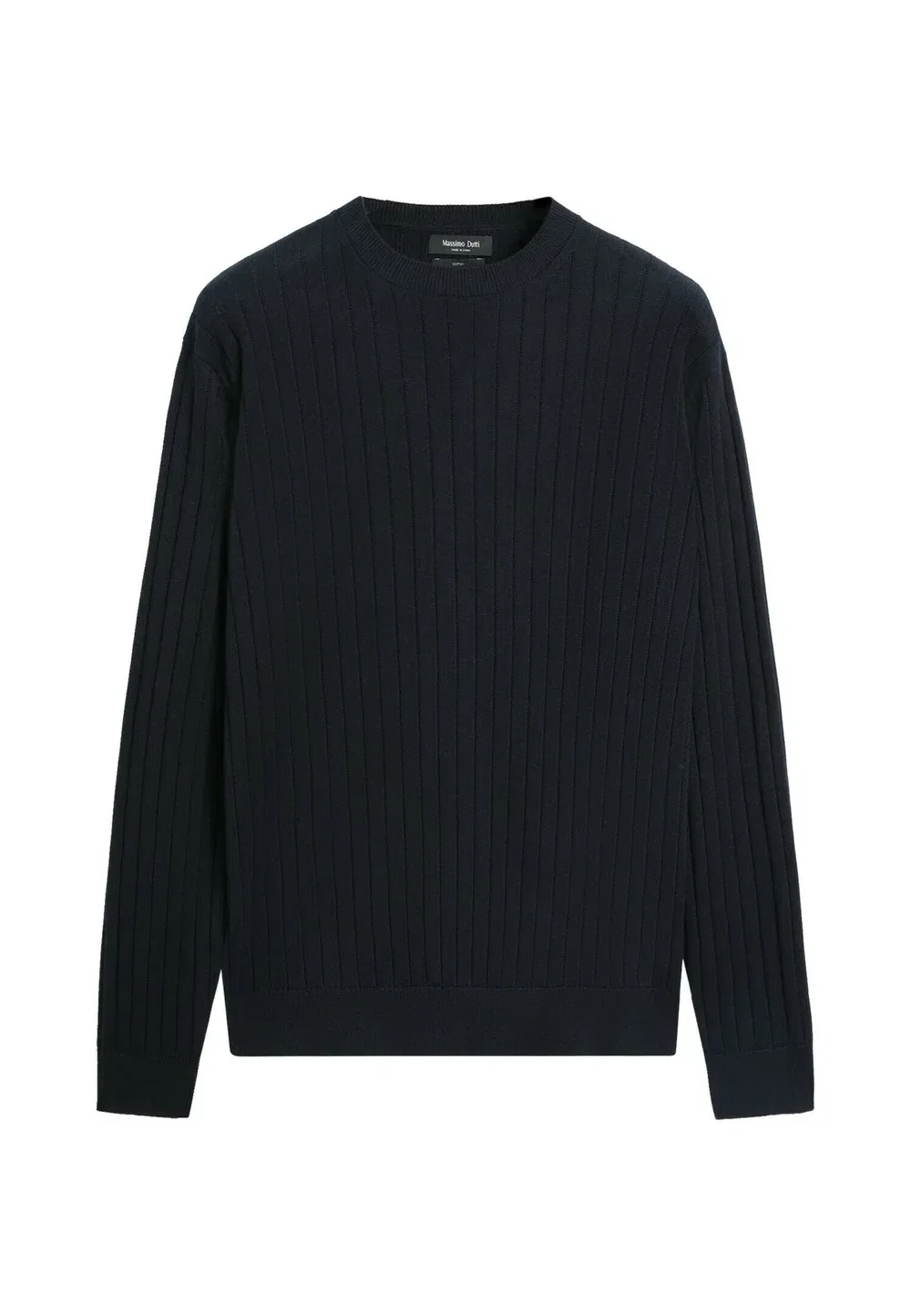 Свитер-Джемпер из 100% хлопка в рубчик Massimo Dutti, Dark Blue — фото 4