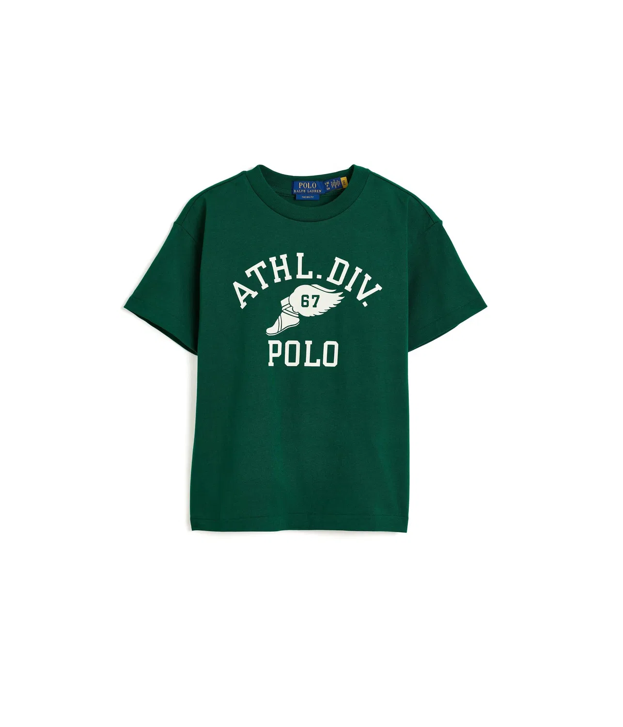 Хлопковая футболка Big Fit с логотипом (для детей постарше) Polo Ralph Lauren Kids, Hunter Green