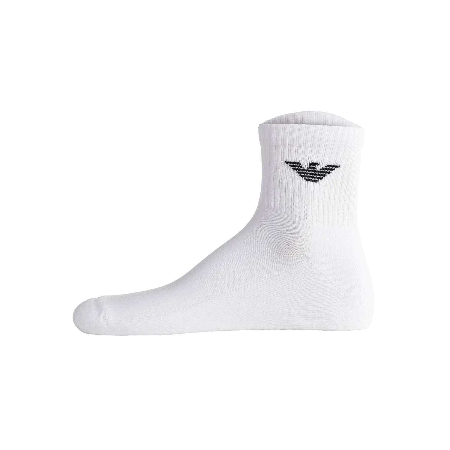 Мужские короткие носки-следы с логотипом Emporio Armani, White/Black/Blue — фото 3