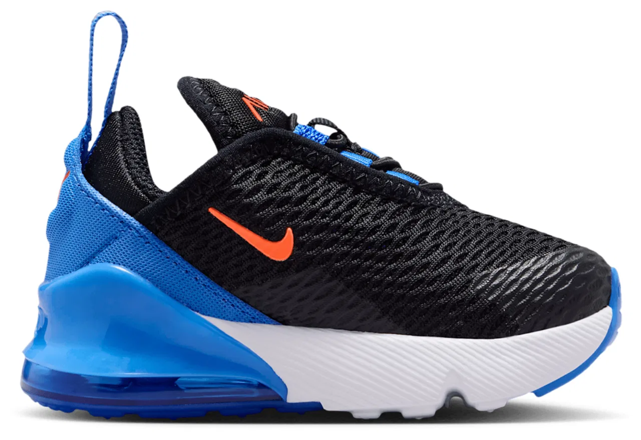 Кроссовки для мальчиков Air Max 270 Nike, цвет Black/Turf Orange/Blue Crystal