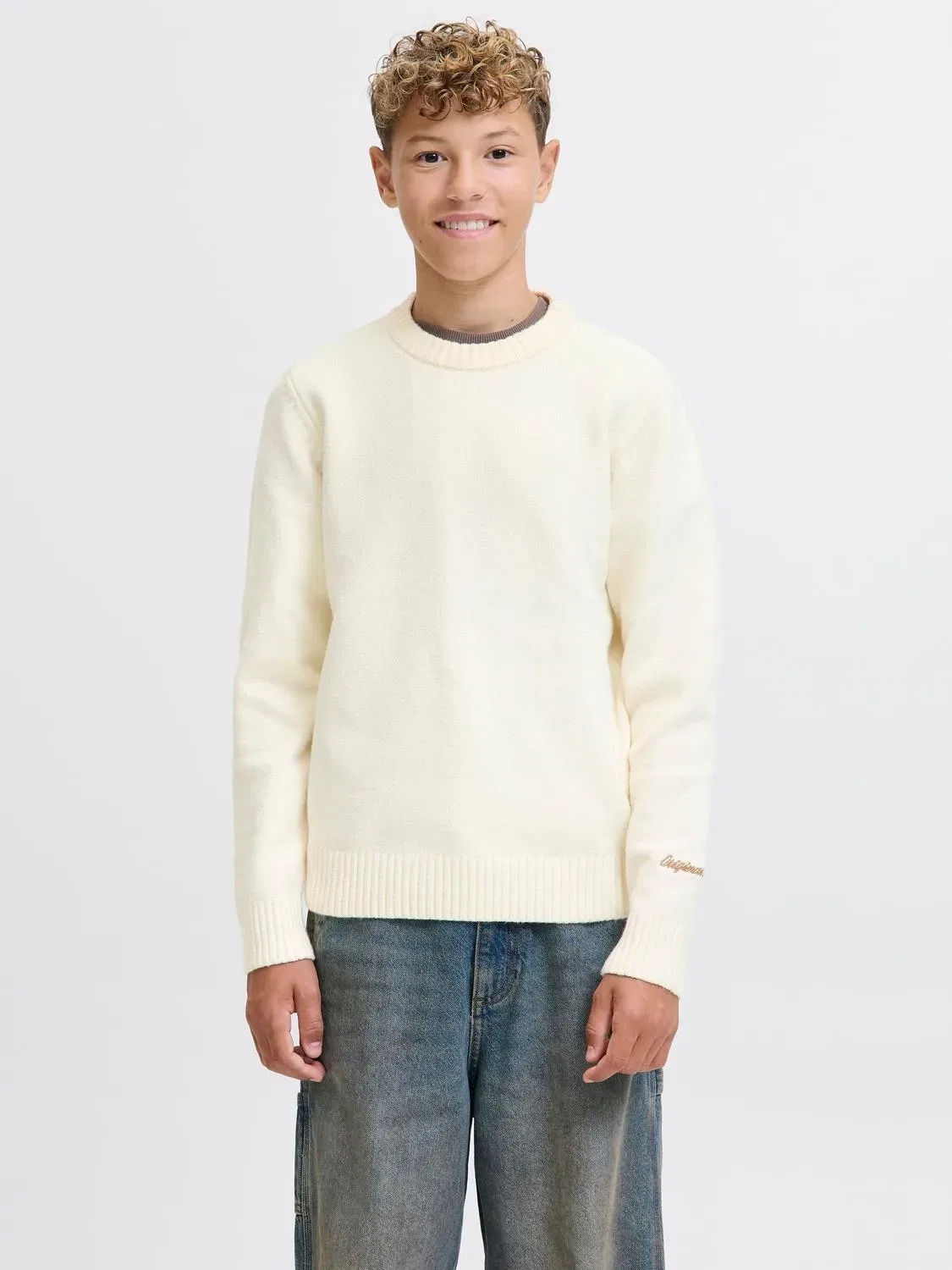 Пуловер вязаный с круглым вырезом Jornorrebro Jack & Jones Junior, морской соль — фото 4