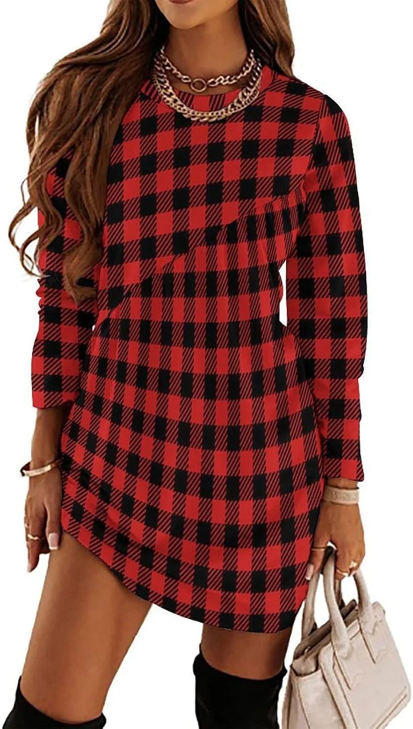 Женское платье-свитшот с клеткой Buffalo Plaid, Multicolor