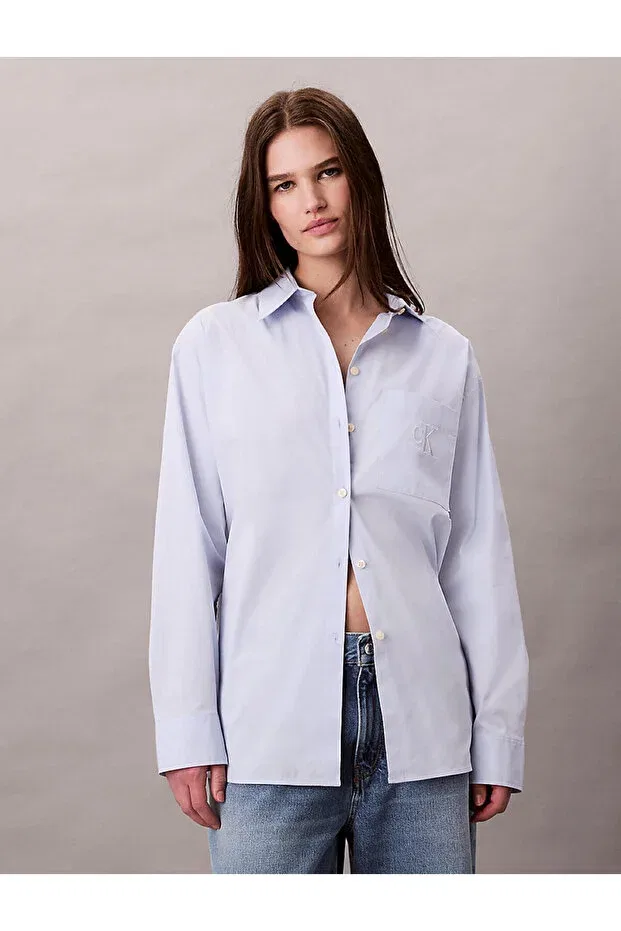 Женская рубашка с длинным рукавом Calvin Klein, Blue — фото 2