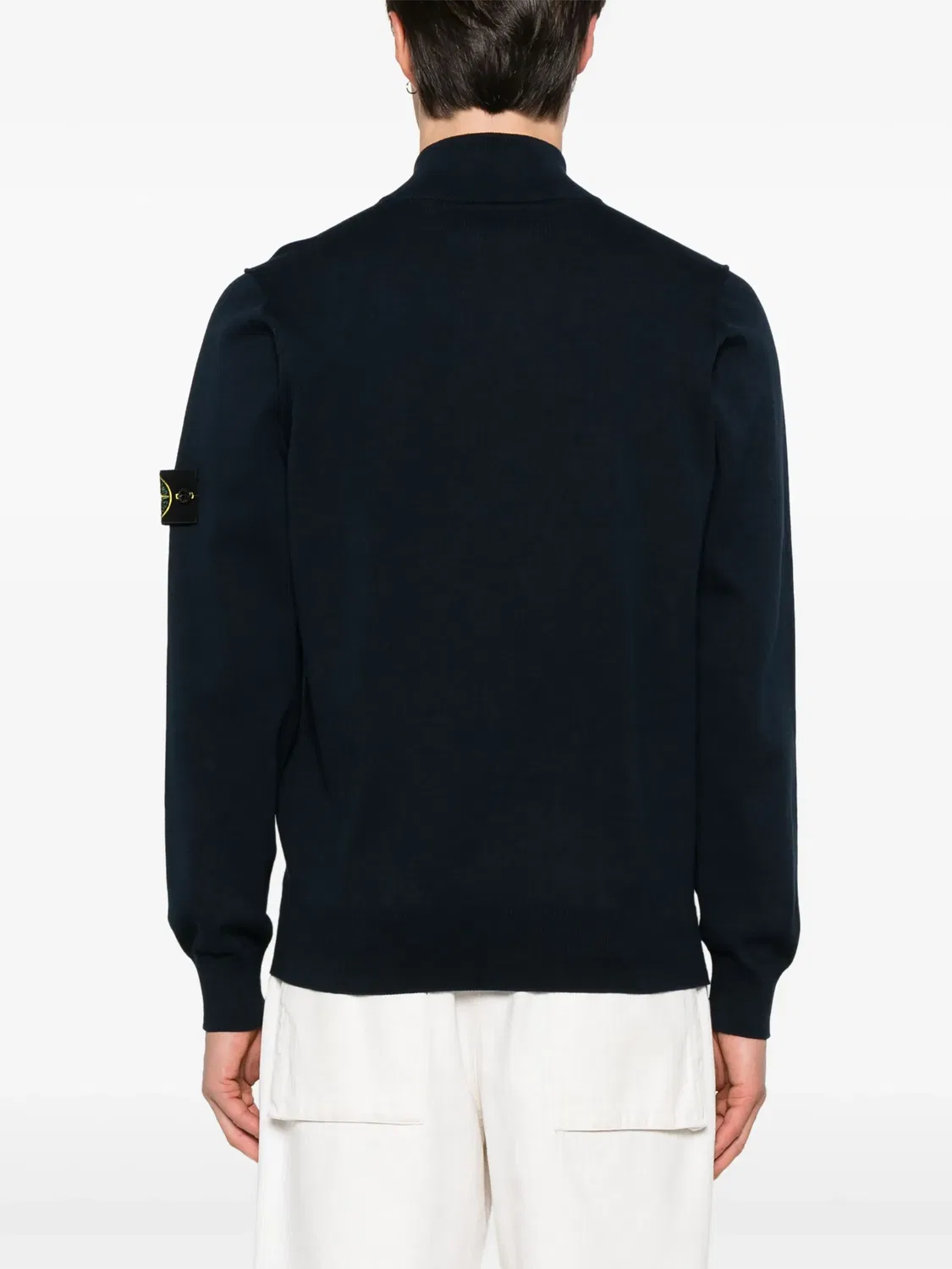 Stone Island Толстовка из 100% хлопка черного цвета — фото 4