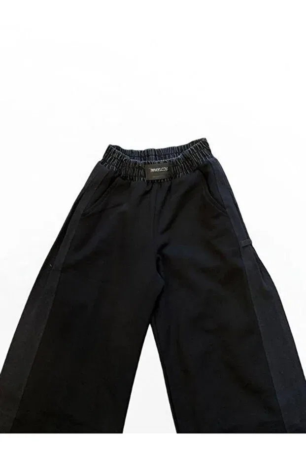 Детские брюки для девочек свободного кроя Zekids, Black — фото 4