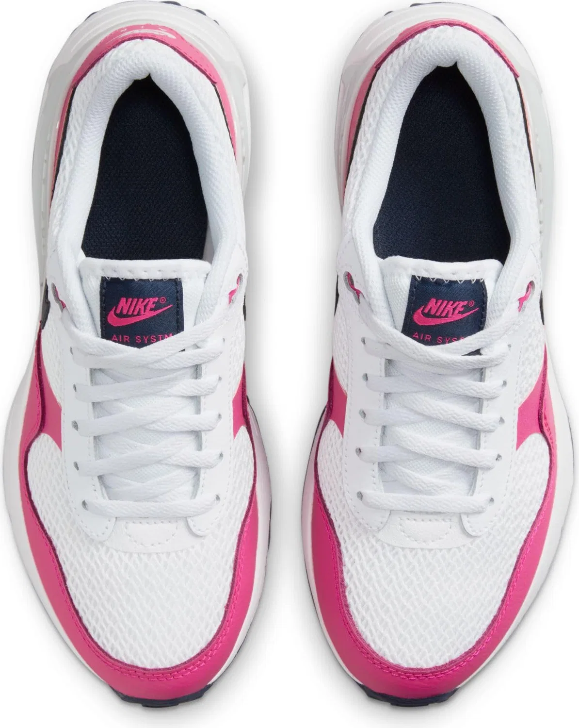 Детские кроссовки для мальчиков с амортизацией Air Max Systm (Gs) NIKE, White Obsidian Fierce Pink Pure Pla — фото 3
