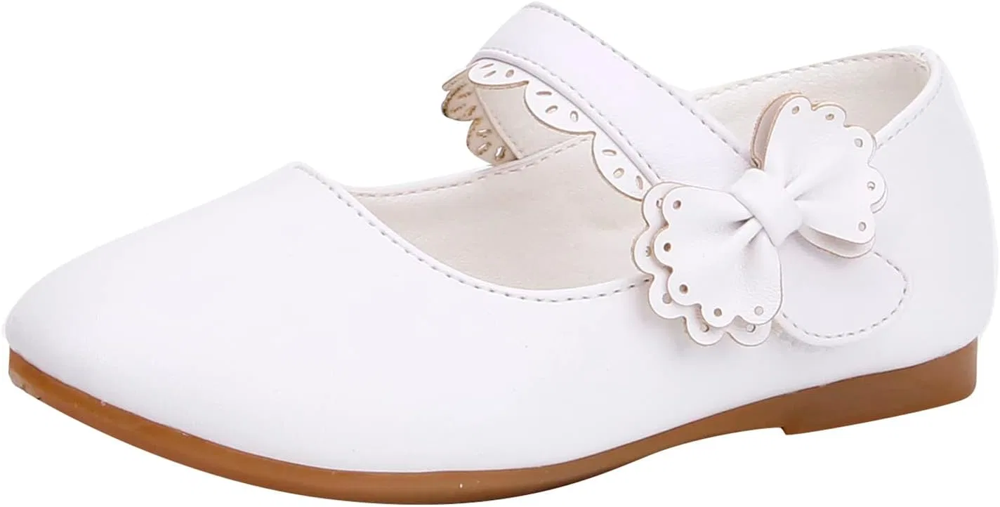 Детские туфли Мэри Джейн для девочек из кожи, White
