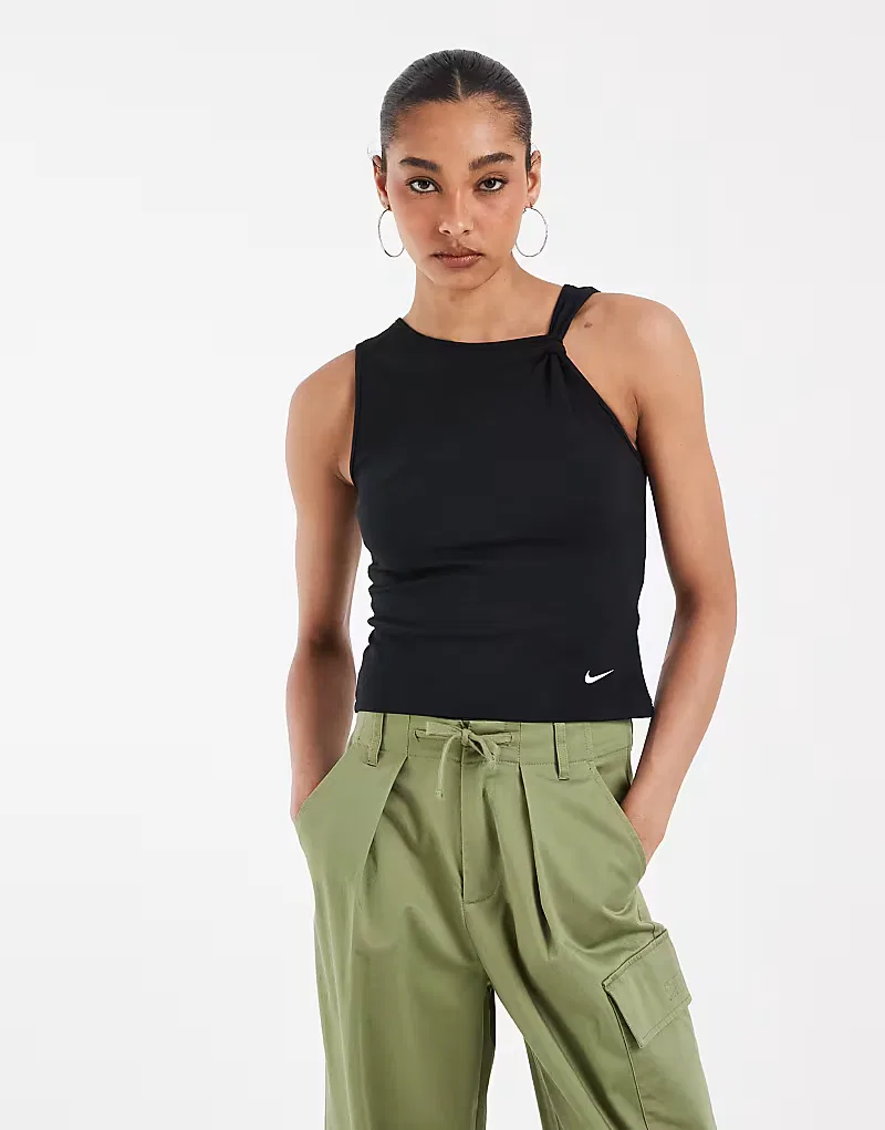 Прозрачная майка Nike с логотипом Swoosh, черный