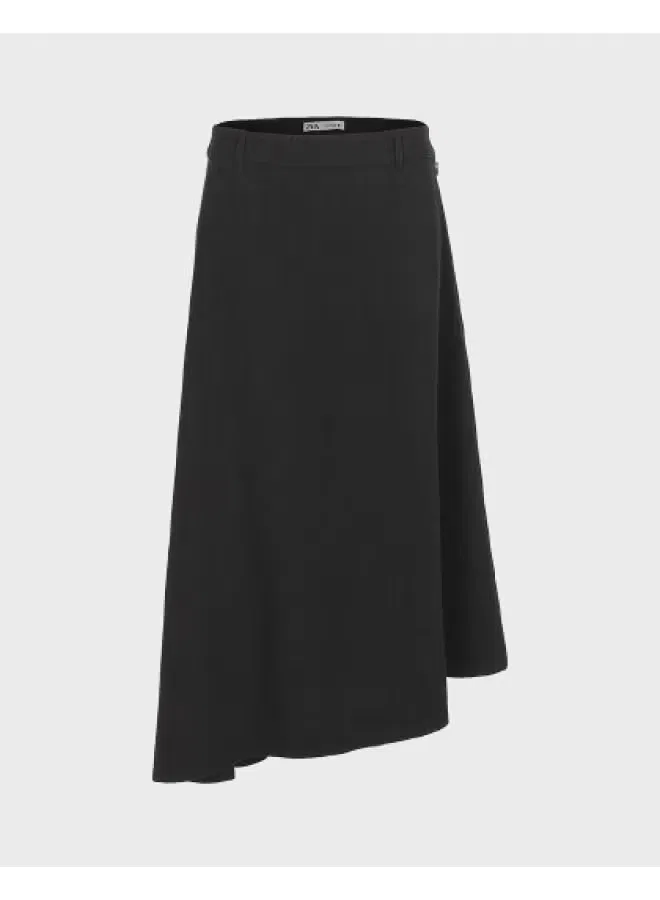 Юбка-миди асимметричная Zara, черный