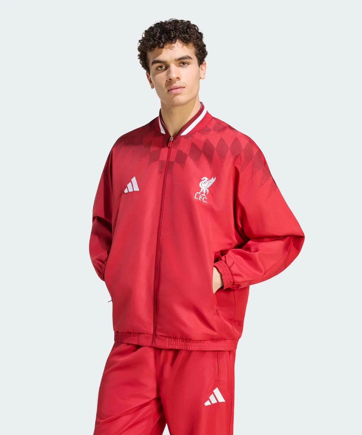Мужская куртка-оверсайз с принтом Liverpool FC Stadium Track Top Adidas, Красный