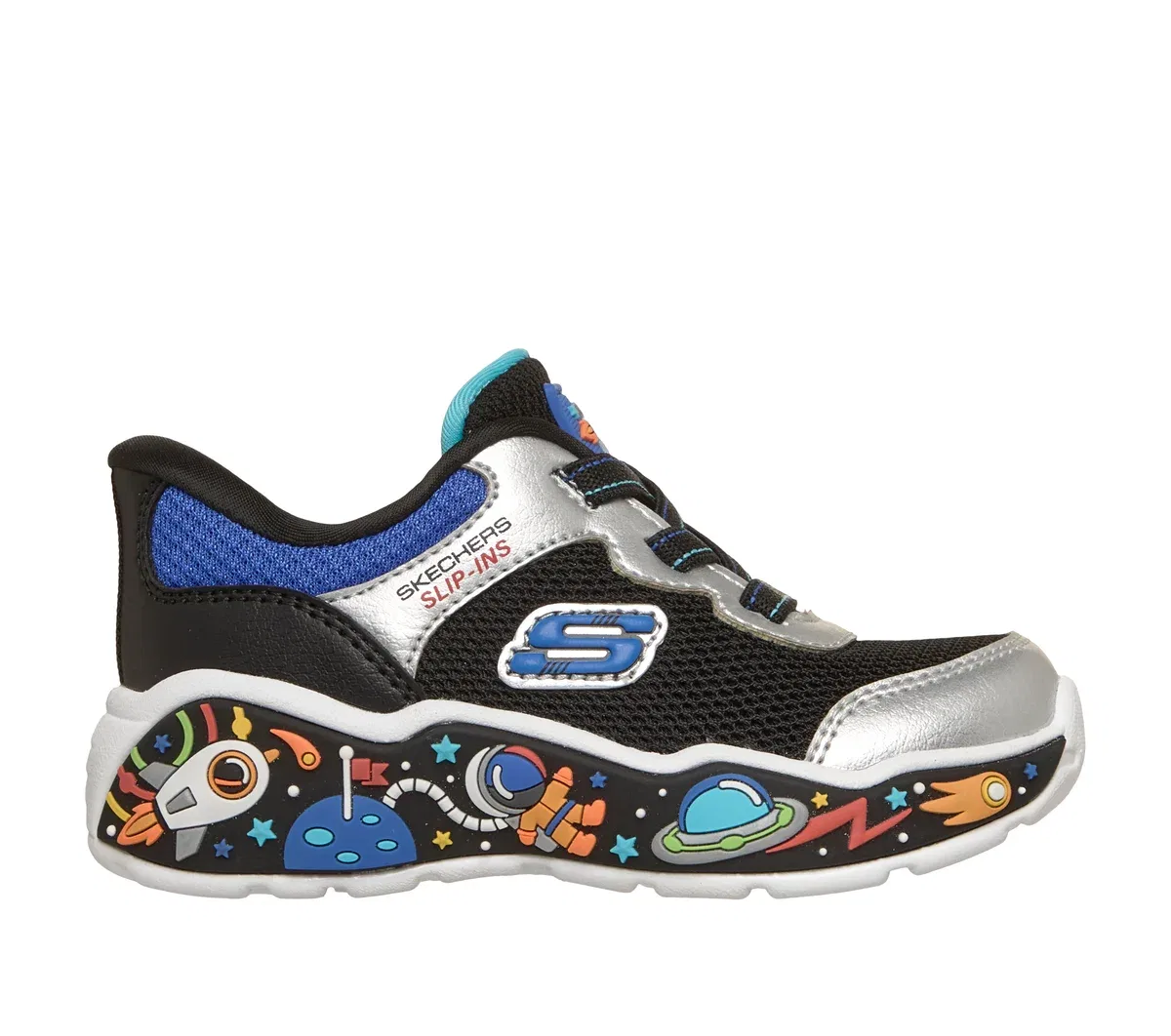 Детские слипоны Play Scene - Power Scouts Skechers, черный/серебристый