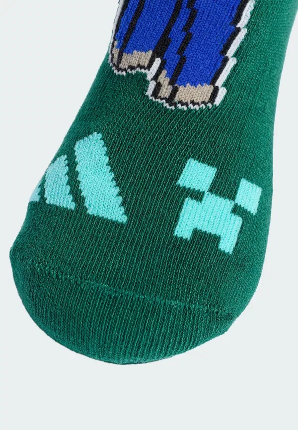 Детские носки Adidas Minecraft, 3 пары в упаковке, унисекс - носки Adidas Sportswear, черный/зеленый/светло-серый — фото 4