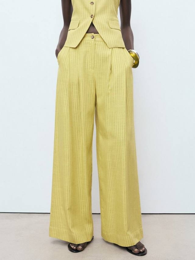 

Брюки Luca в полоску Mango, Bright Yellow