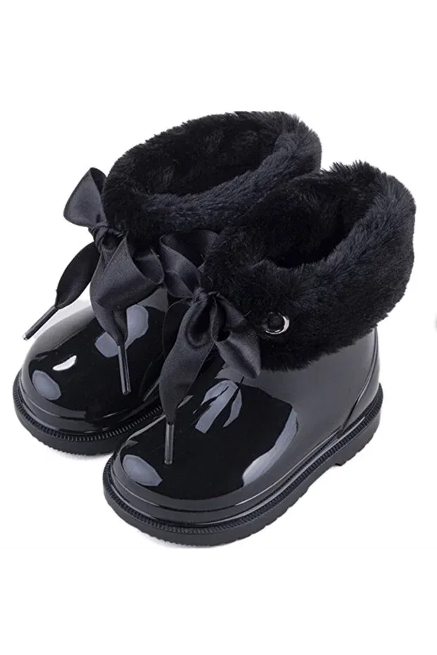 Детские ботинки для девочек из экокожи Winter Kids' Bımbı Igor, Black — фото 3