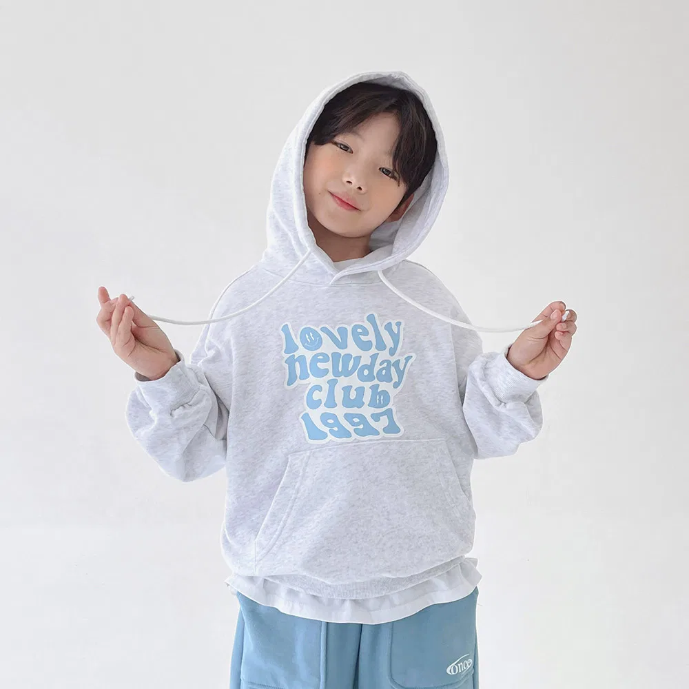 Детский худи с капюшоном из хлопка с полиэстером, модель 1997 Club BERRYCLOSET, Light Grey