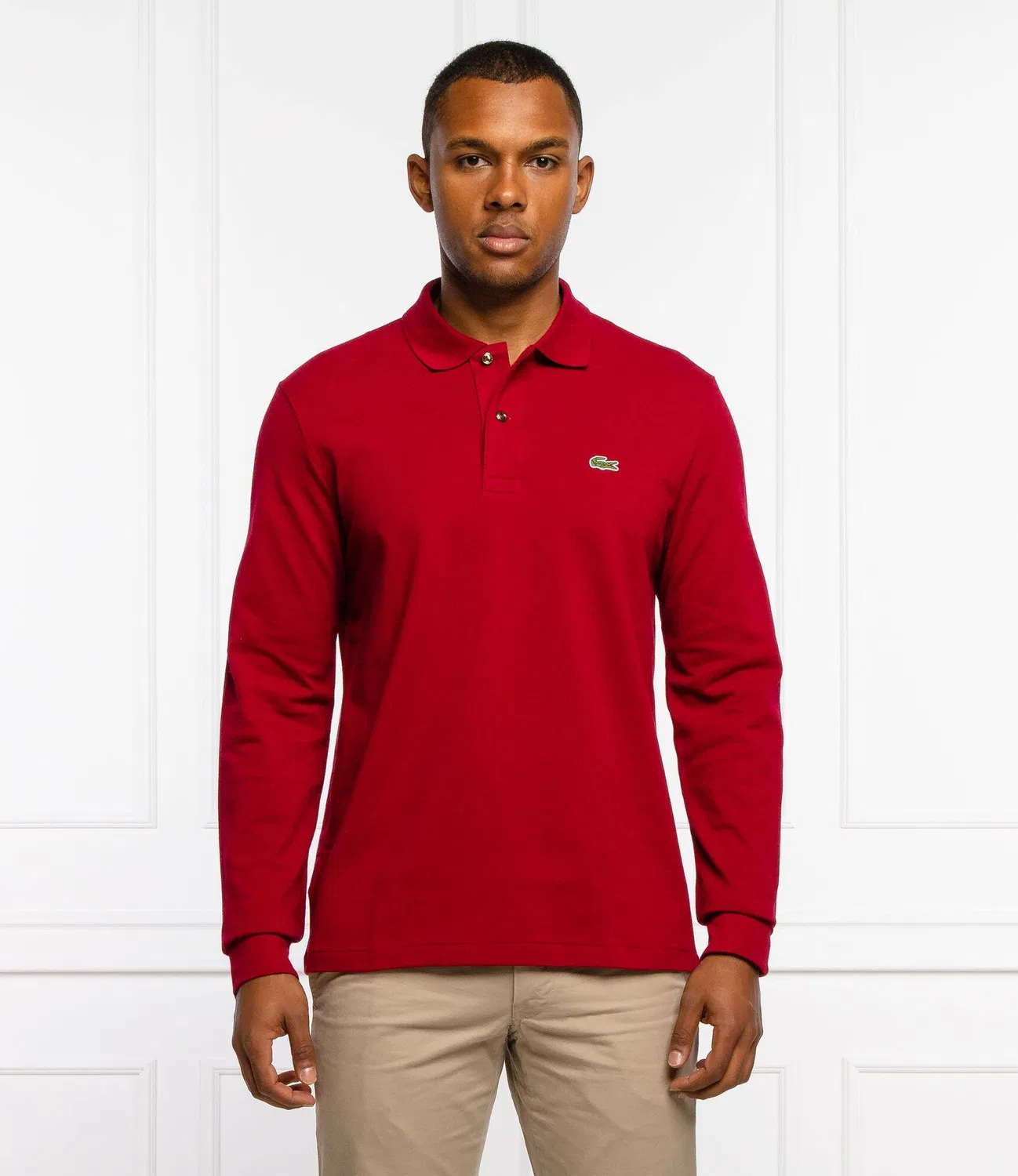 Поло с длинным рукавом Lacoste, Bordeaux — фото 3