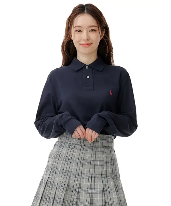 Футболка поло с длинным рукавом сетчатая Slim Fit, Polo Ralph Lauren, синий — фото 3
