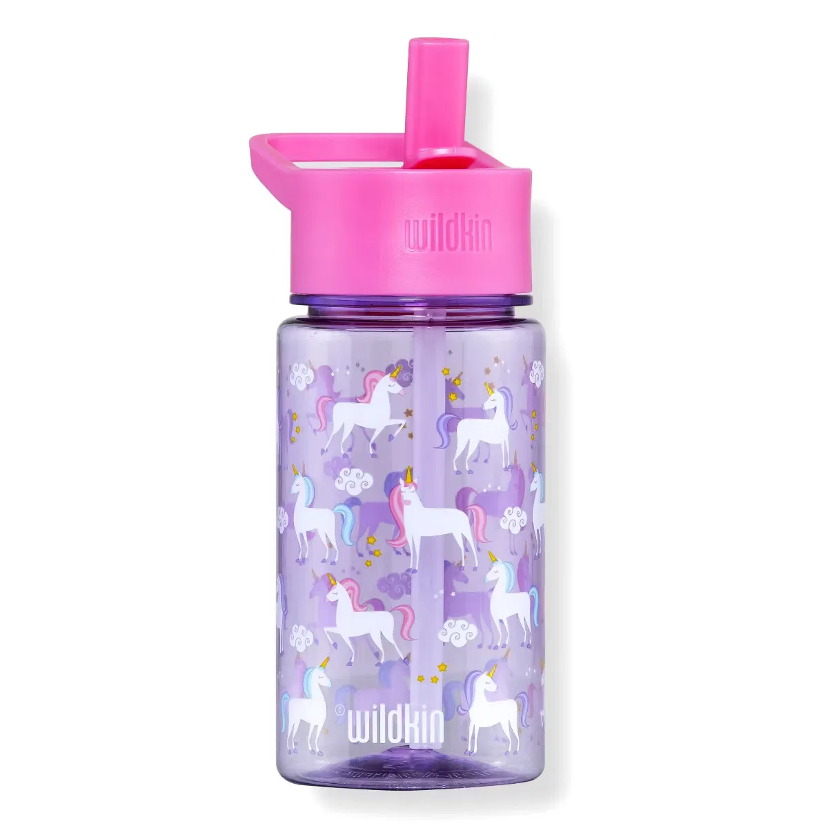 Детская бутылка для воды 0,47 л из Tritan пластика с трубочками Unicorn WildKin, Unicorn