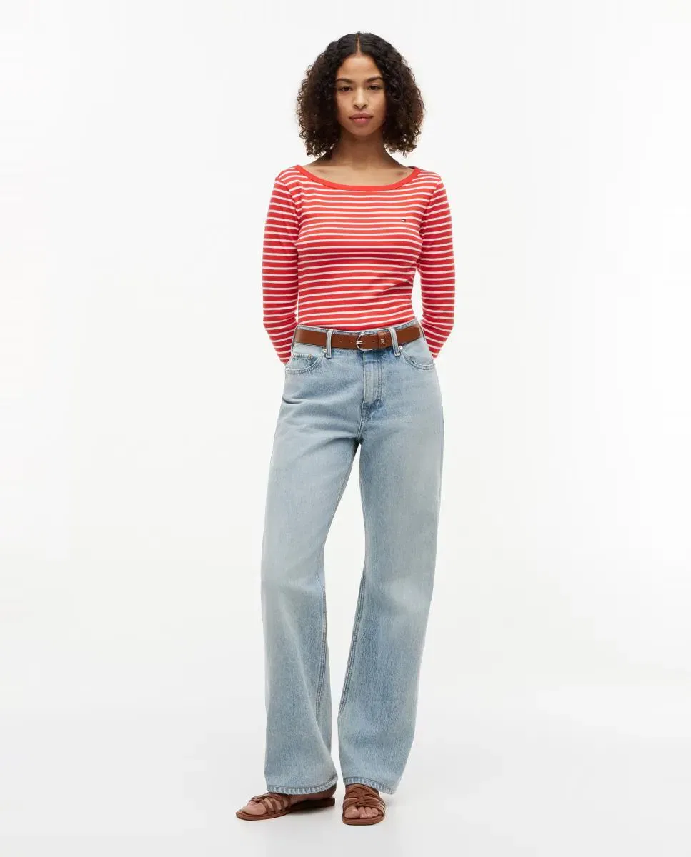 Женская футболка Slim Cody с рукавом 3/4 Tommy Hilfiger, Красный — фото 2
