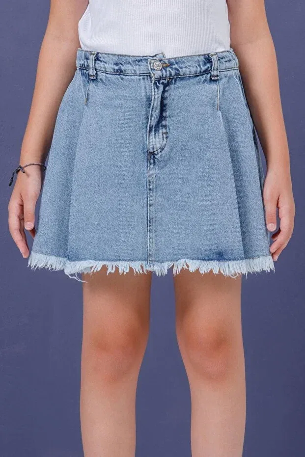 Детские джинсовые шорты для девочек с широкой штаниной Dmb Boys & Girls, Blue — фото 2