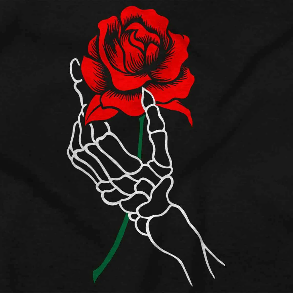 Детское боди с коротким рукавом Cool Skeleton Hand Holding a Rose Brisco Brands, Black — фото 2