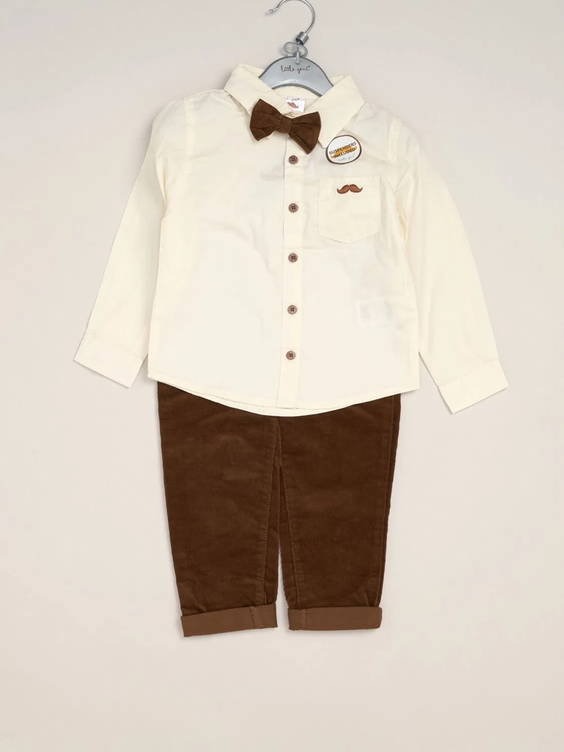Комплект одежды для новорожденных Little Gent, темно-коричневый — фото 2