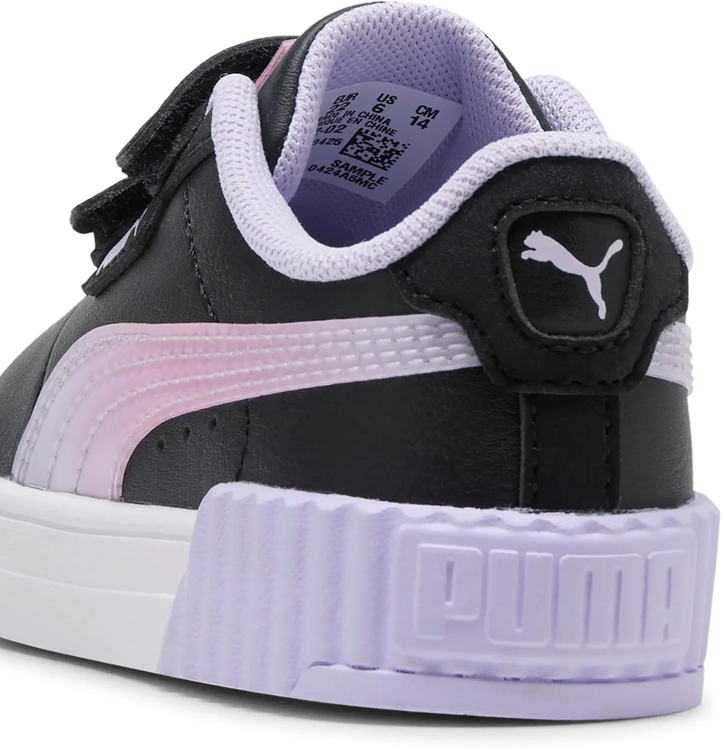 Детские кроссовки для девочек Carina 3.0 PUMA, Puma Black-Light Lavender — фото 3