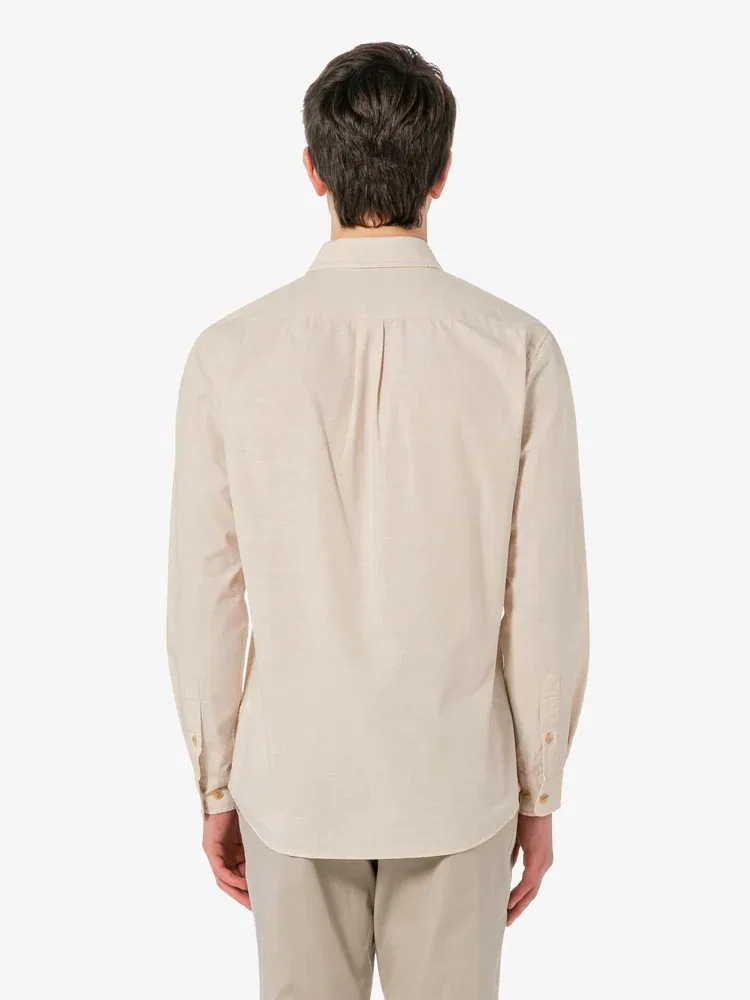 Рубашка с длинным рукавом Shambray LACOSTE, Beige — фото 3