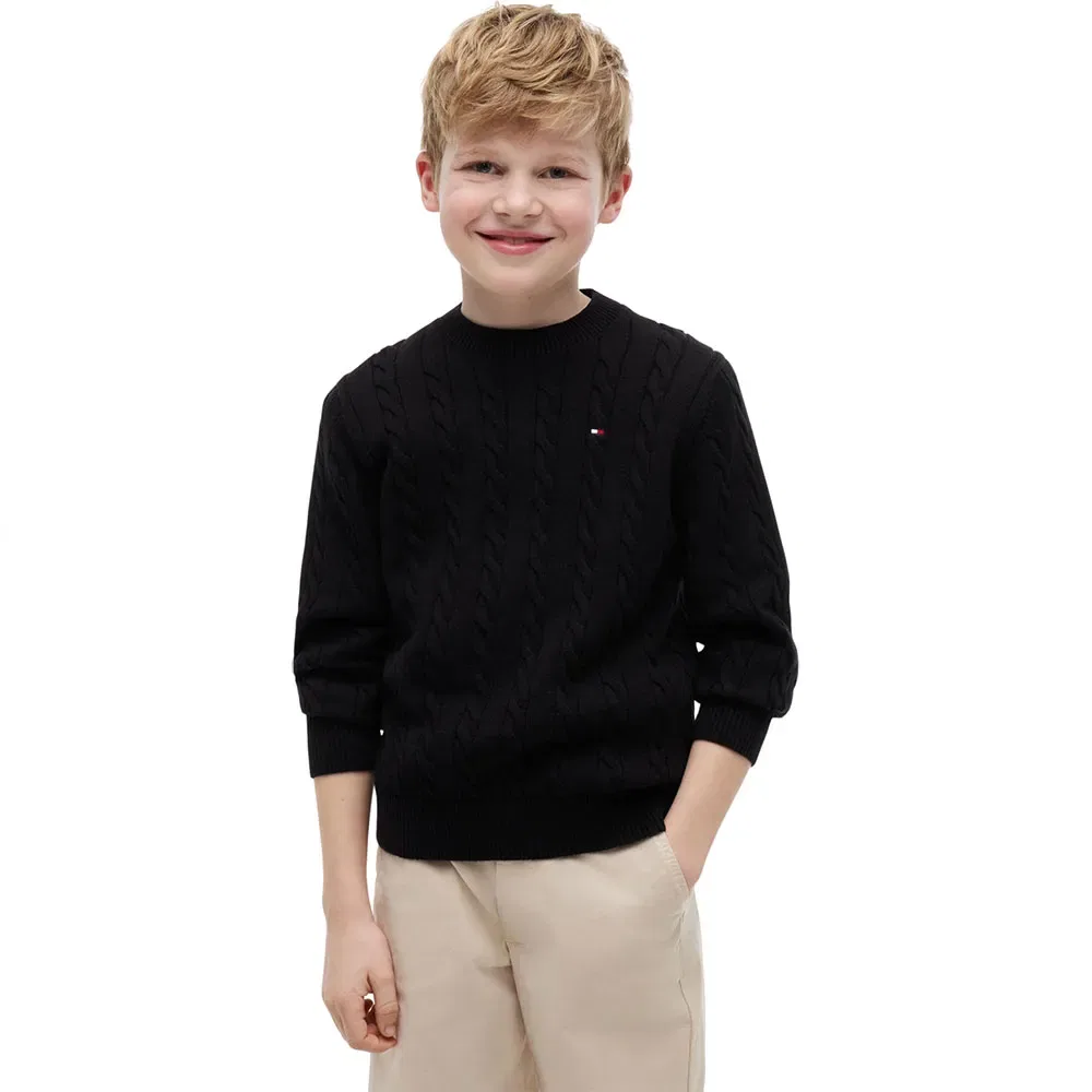 Детский свитер для мальчиков с косами Tommy hilfiger, Black