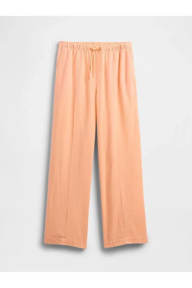 Женские широкие брюки из льняной смеси Gap, Orange-010 — фото 2