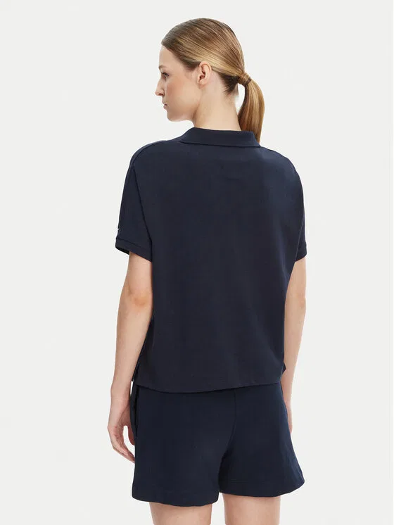 Поло relaxed fit Tommy Hilfiger, темно-синий — фото 3