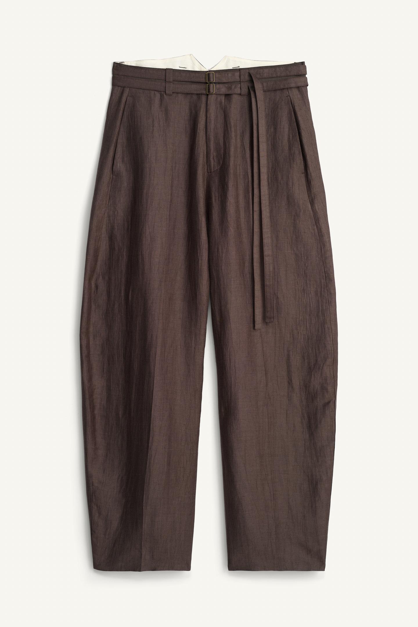 

Брюки Zara Wide-Leg With Belts, коричневый