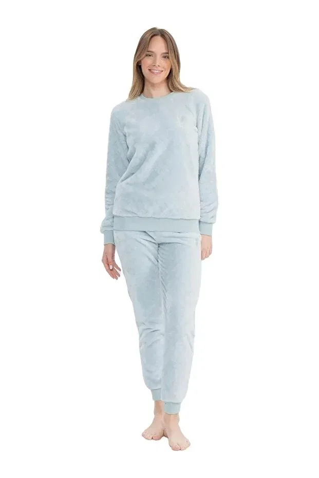 Женский комплект пижамы из флиса с длинным рукавом U.S. Polo Assn., Blue Blue