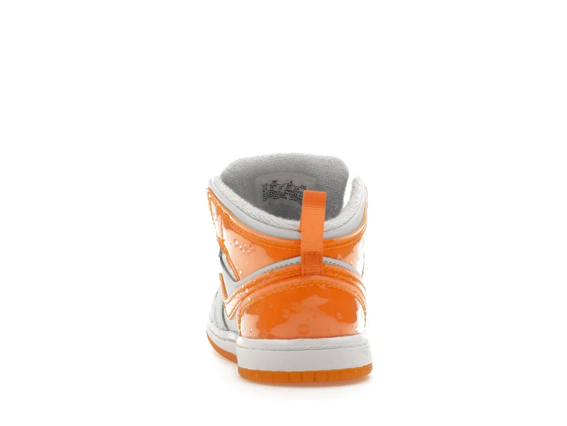 Детские кроссовки Lifestyle Jordan 1 Mid SE Jordan, Football Grey Pine Green White Orange Peel — фото 4