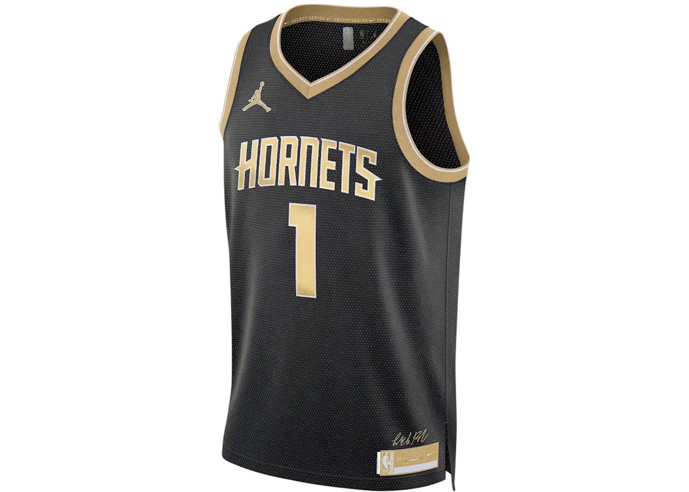 Мужская баскетбольная джерси с принтом Jordan NBA LaMelo Ball Charlotte Hornets Select Series 2024 Nike, Black/Gold
