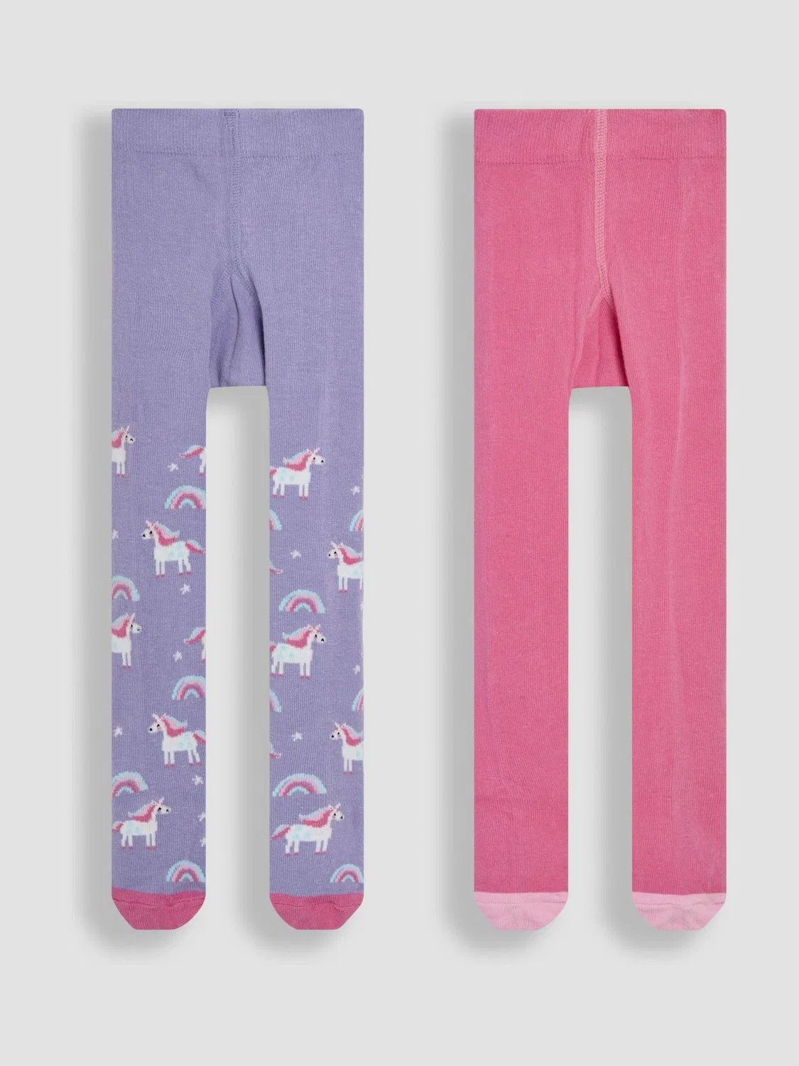 Колготки с антискользящей подошвой, Unicorn Jojo Maman Bébé, розовый — фото 2