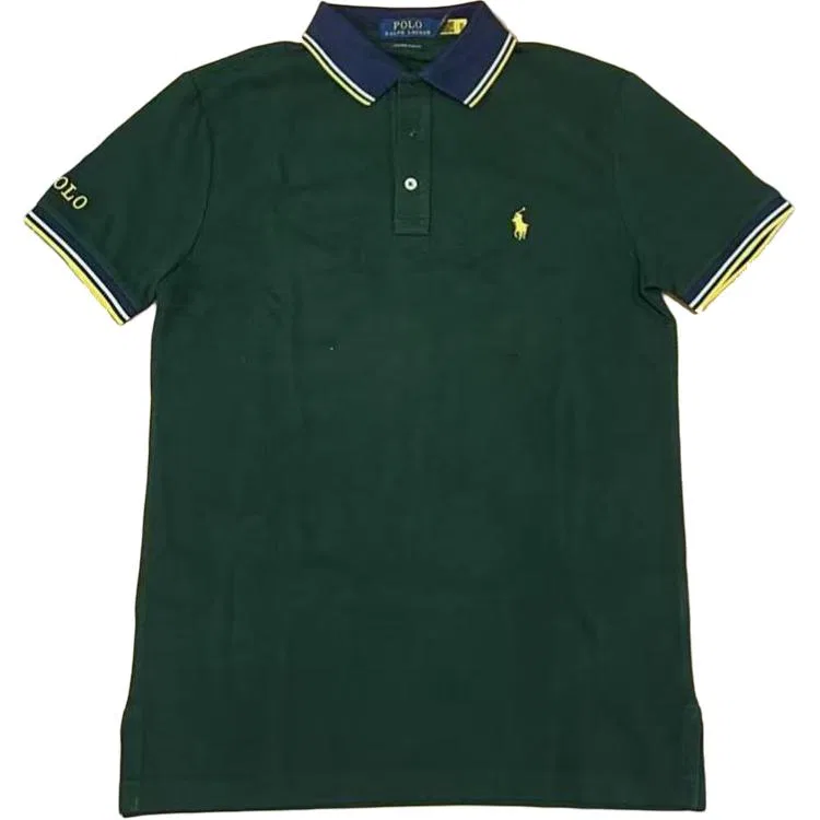 Мужское поло с воротником, прямой крой, Polo Ralph Lauren, Green