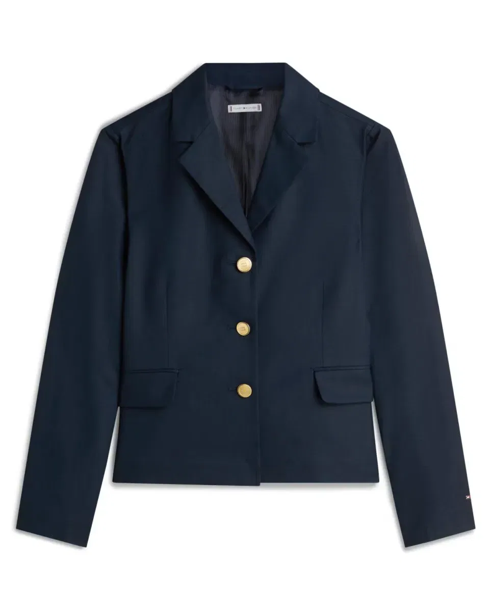 Женский блейзер из льняной смеси с золотыми пуговицами Tommy Hilfiger, Azul Marino — фото 4