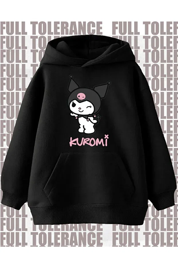 Детское худи для девочек с принтом Y2K Kuromi Printed Full Tolerance, Kuromisiyah