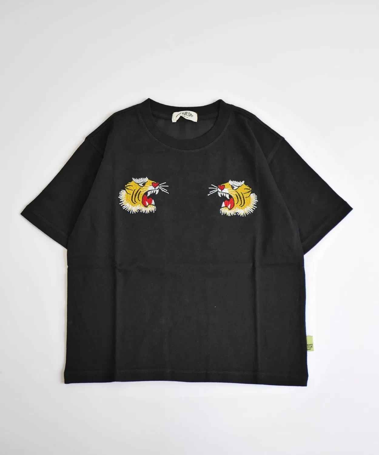 Детская футболка с принтом Tiger Embroidery MAKE YOUR DAY, Off White — фото 3