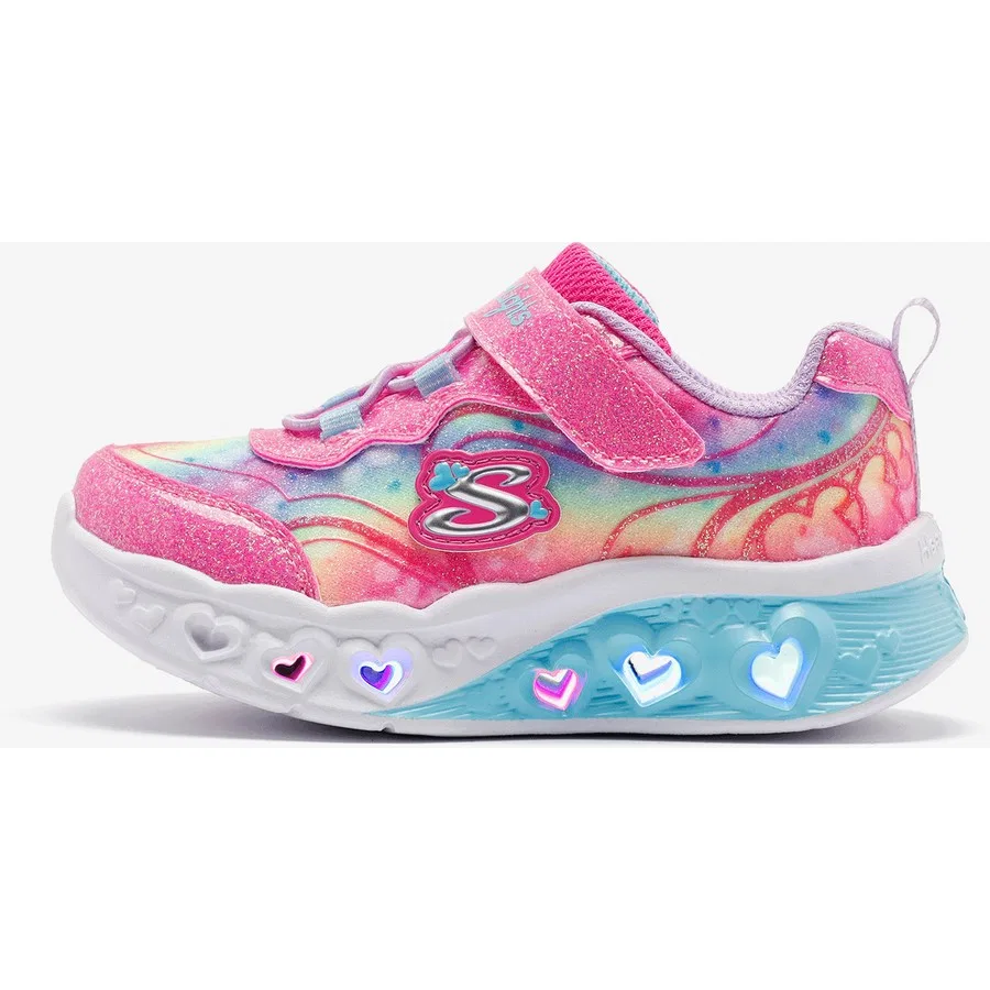 Детские кроссовки с подсветкой Flutter Heart Lights - Groovy Swirl Skechers, Розовый — фото 2
