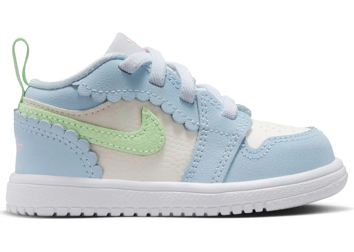 Детские кроссовки для мальчиков с принтом Jordan 1 Low ALT SE Jordan, Half Blue/Sail/White/Vapor Green