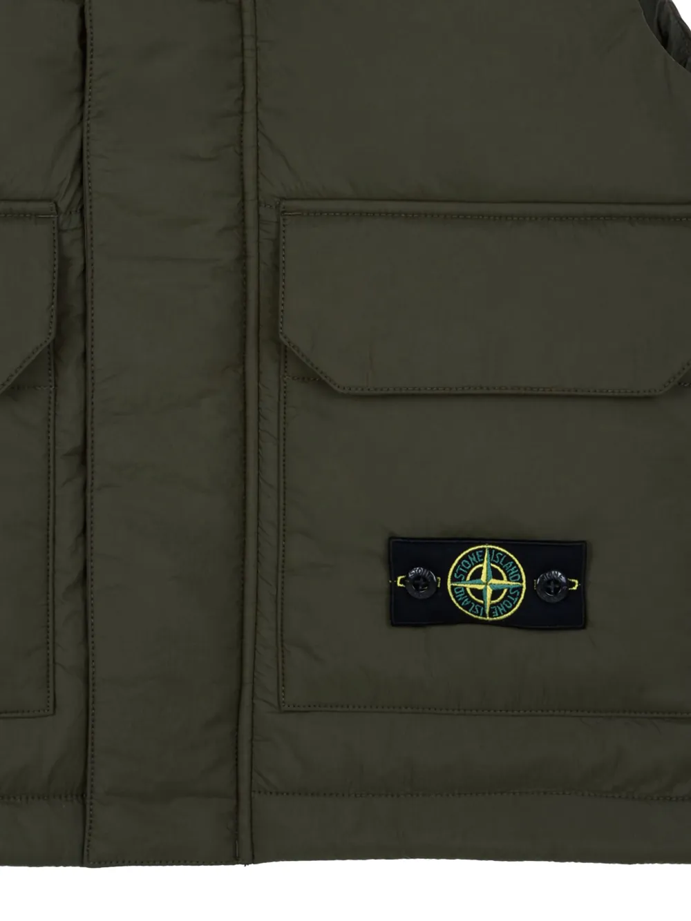 Утепленный жилет с карманами-фонариками Stone Island Junior, зеленый — фото 4