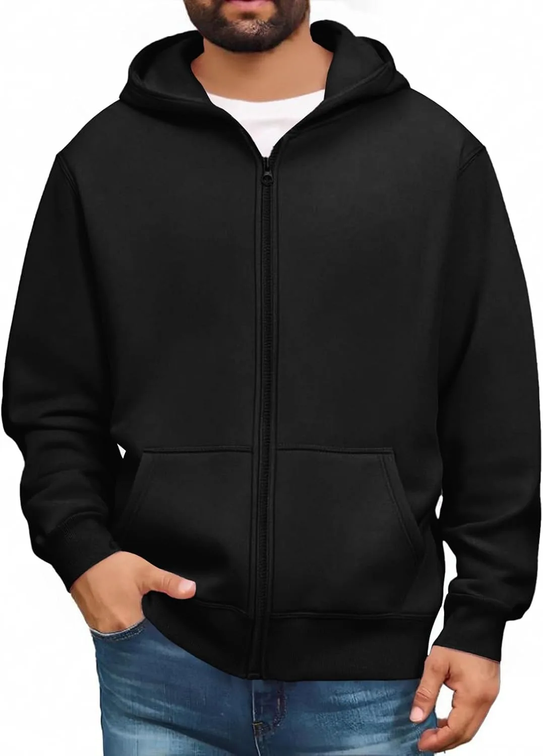 

GOFULY Zip Up Hoodies For Men, утепленная толстовка с карманами