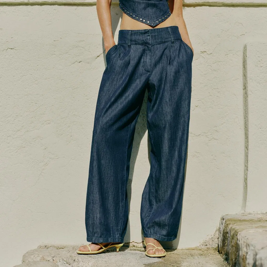 Женские джинсы синие ZARA, Blue — фото 4
