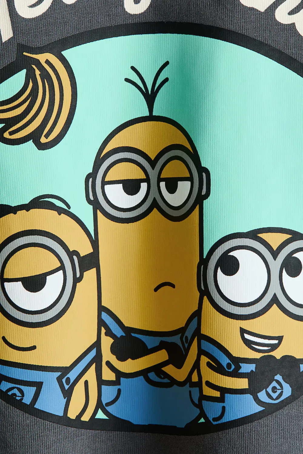 Футболка оверсайз с принтом H&M, Dunkelgrau/Minions — фото 2