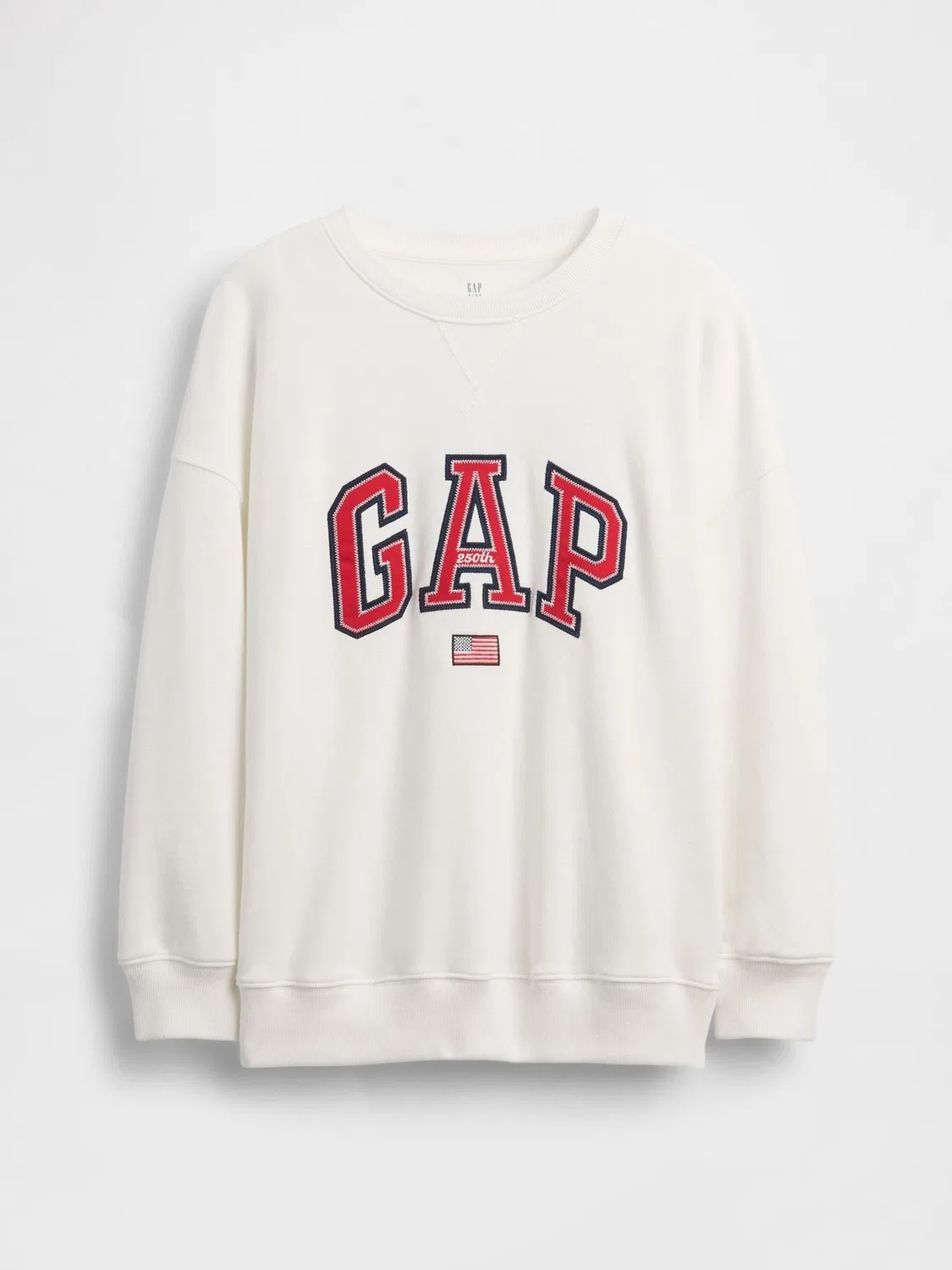 Свитшот оверсайз с графическим принтом Gap VintageSoft Terry, кремовый — фото 4