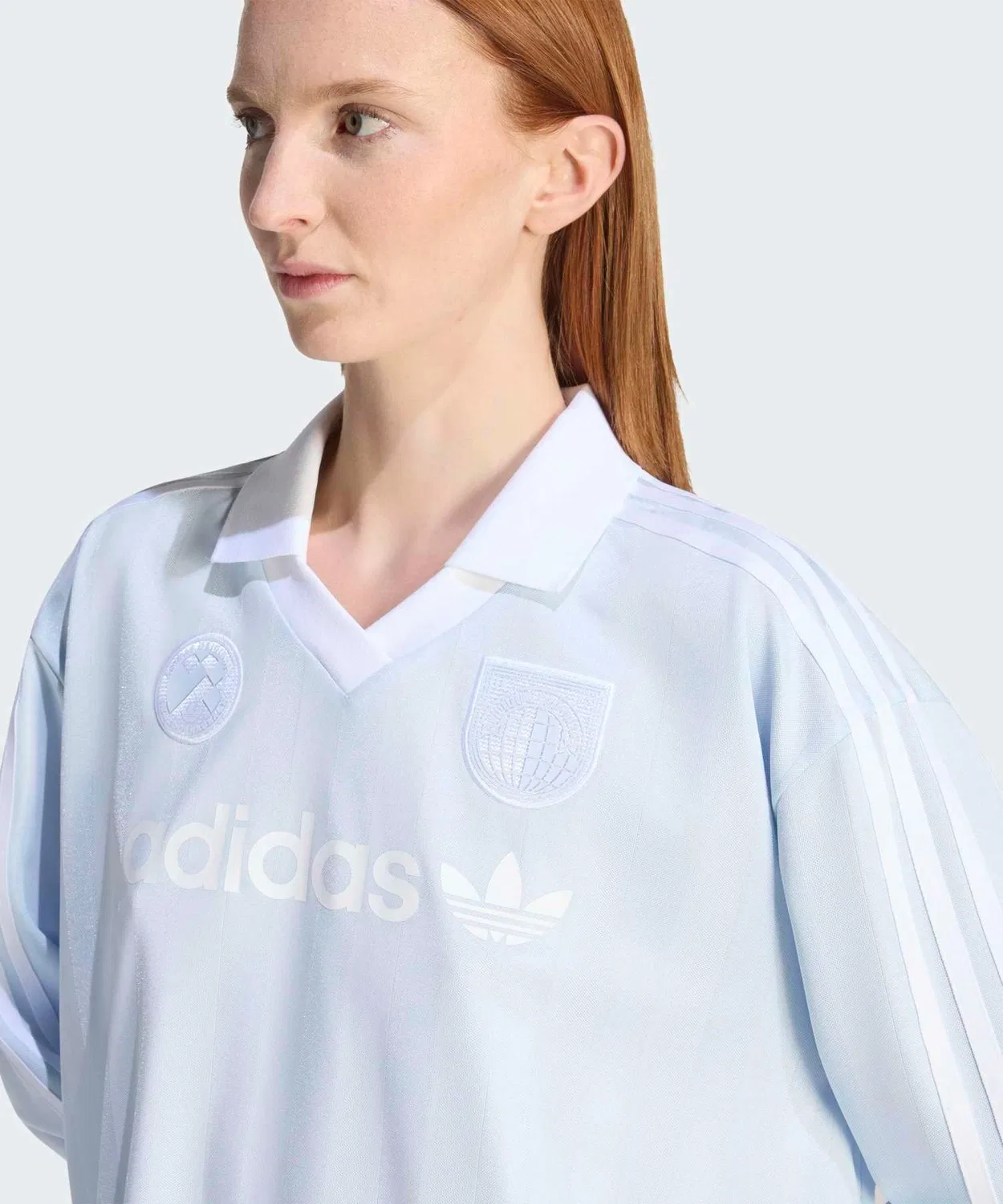 Женская футболка с длинным рукавомоверсайз Adidas Originals, Blue — фото 3