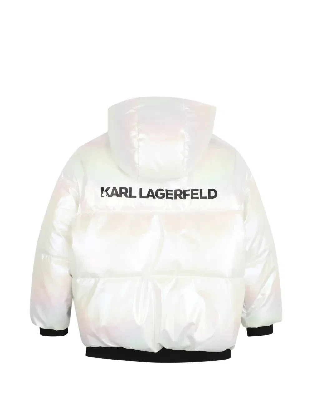 Пуховик с переливчатым эффектом Karl Lagerfeld Kids, белый — фото 2